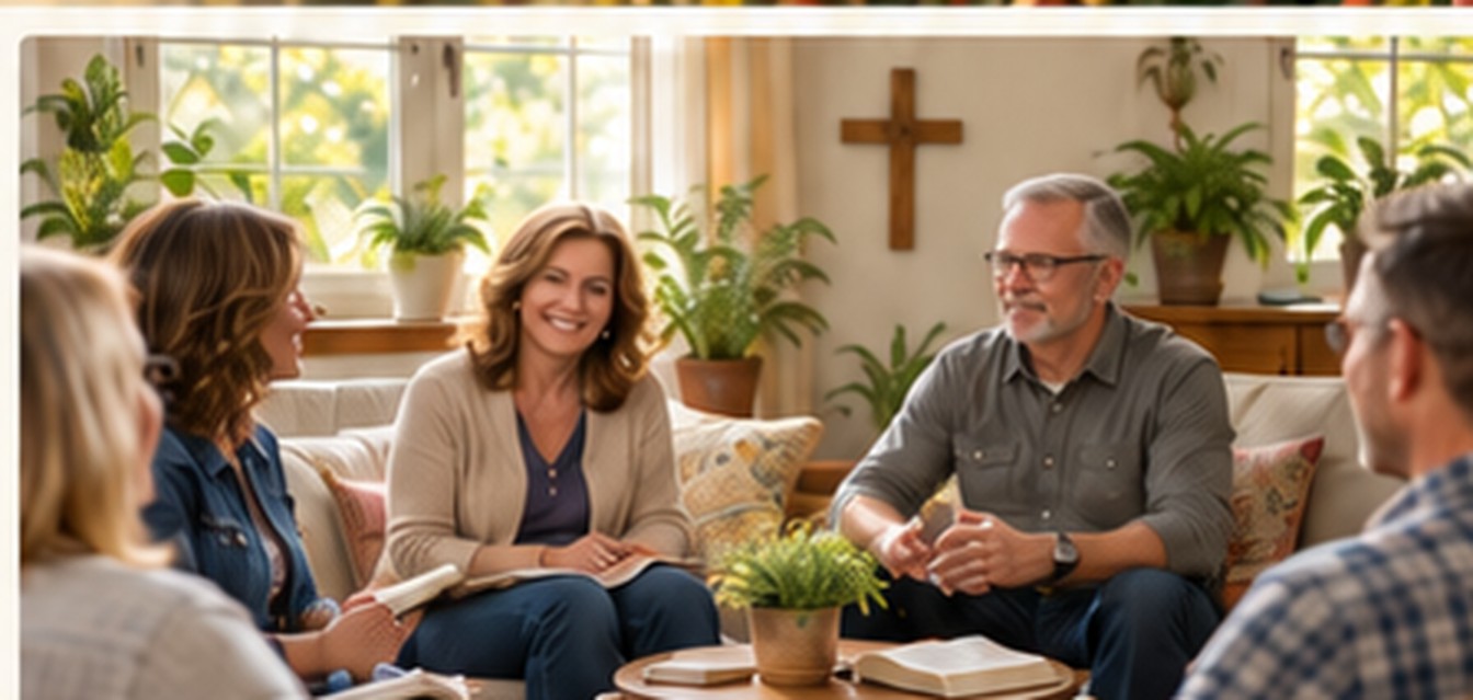 Illustrative preview of adults sitting together in a small support-group conversation